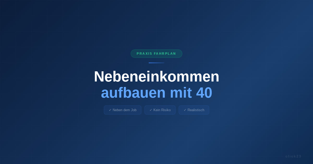 Nebeneinkommen aufbauen mit 40, Praxis Fahrplan neben dem Job
