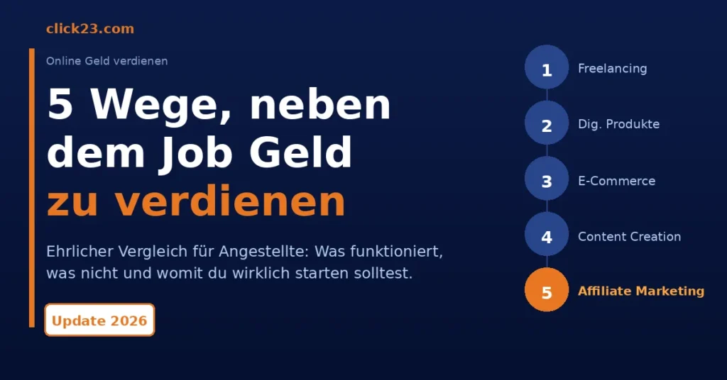 5 Wege neben dem Job Geld verdienen, ehrlicher Vergleich für Angestellte 2026