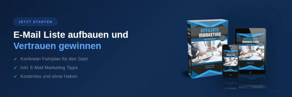 Kostenloser Affiliate Marketing Masterplan, E-Mail Marketing einrichten und starten