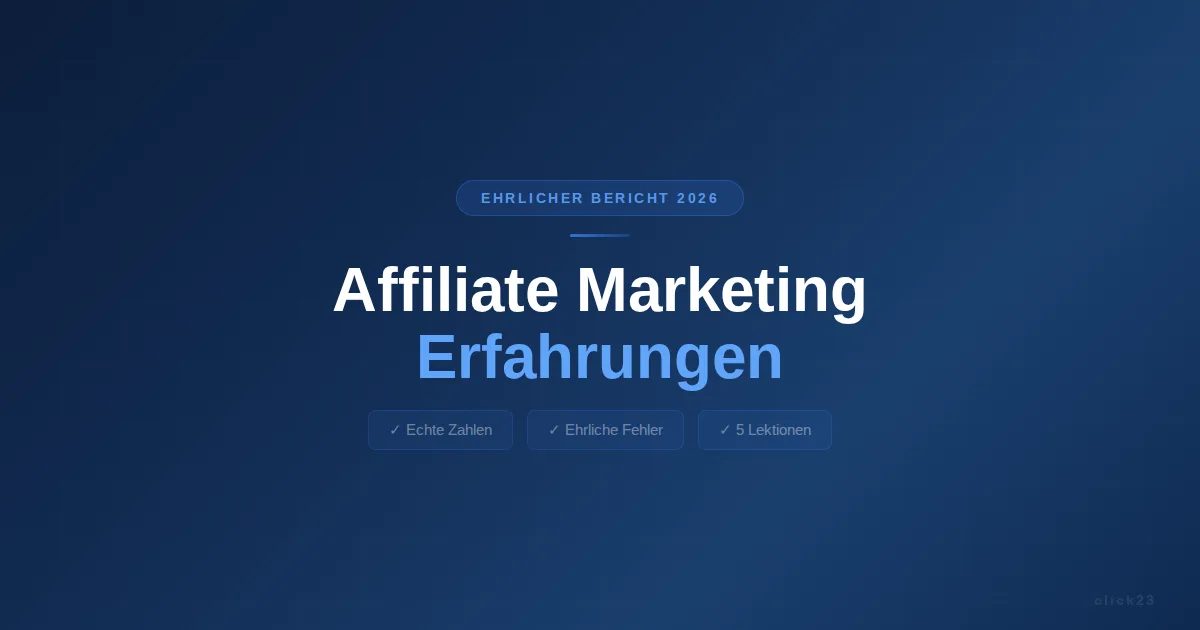 Affiliate Marketing Erfahrungen 2026, ehrlicher Bericht mit 5 Lektionen