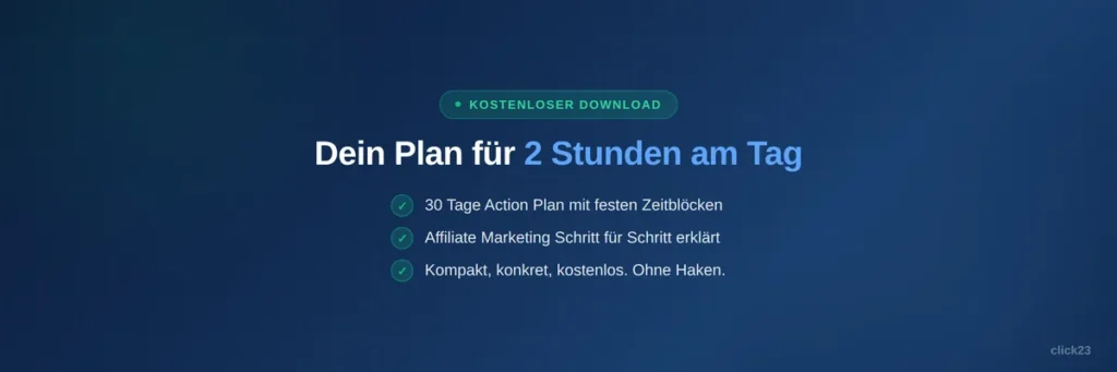 Kostenloser Affiliate Marketing Masterplan, Nebeneinkommen 2 Stunden am Tag aufbauen