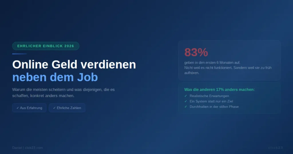 Online Geld verdienen neben dem Job, warum die meisten scheitern