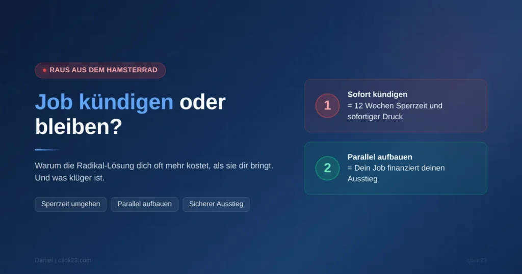 Job kündigen oder bleiben, frustrierter Angestellter sitzt nachdenklich am Schreibtisch