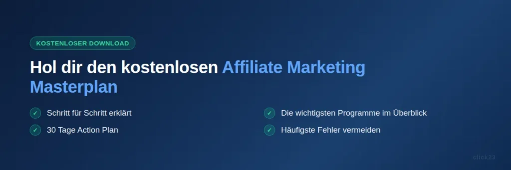Kostenloser Affiliate Marketing Masterplan, diskret neben dem Job starten