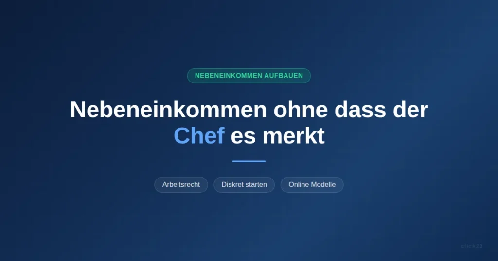 Nebeneinkommen ohne dass der Chef es merkt, diskret neben dem Hauptjob starten