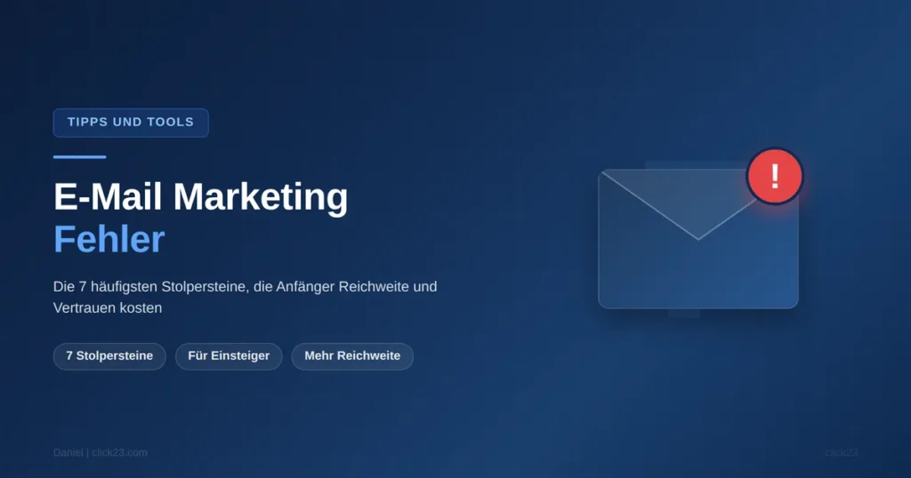 E-Mail Marketing Fehler, sieben Stolpersteine für Anfänger im Überblick