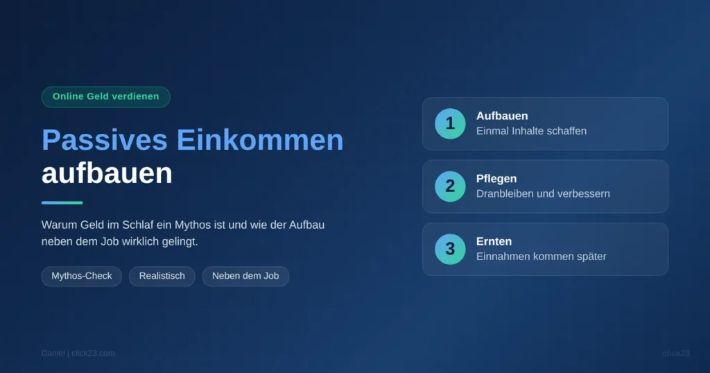 passives Einkommen aufbauen, Mythos und Realität im Vergleich